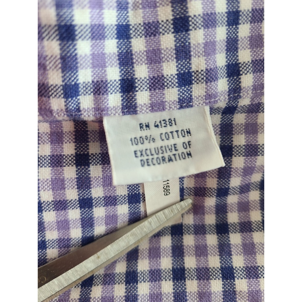 Polo Ralph Lauren Mens Gingham Button Down Shirt Purple Blue Cotton Small - Picture 7 of 9